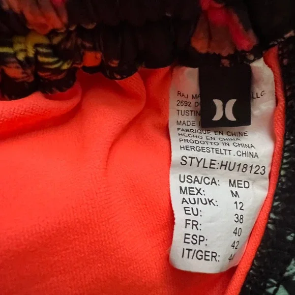 HURLEY Multicolor Print Swim Bikini Top, Size M - Picture 5 of 6